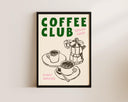 Warm color palette kitchen decor print with coffee imagery