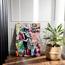 Full view of I Will Love You Forever Banksy-inspired wall art for living room decor