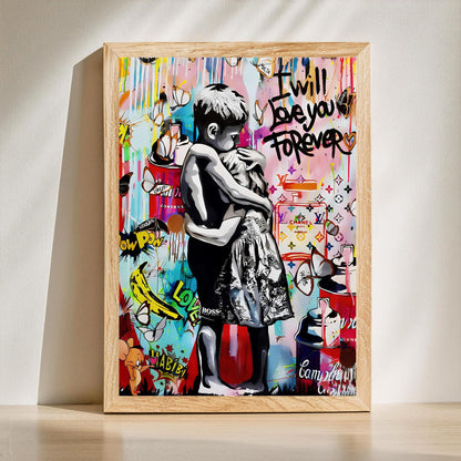 Premium pop graffiti wall art print by Banksy-inspired street art collection
