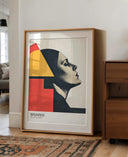 Bauhaus Brutalist portrait wall art on white wall