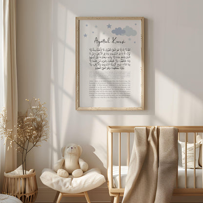 Blue Ayatul Kursi poster for boys room - image 5