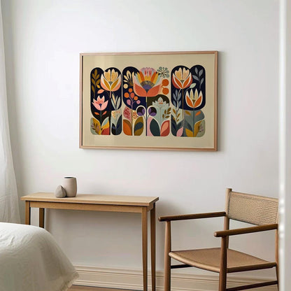 Nature inspired wall art with botanical motifs