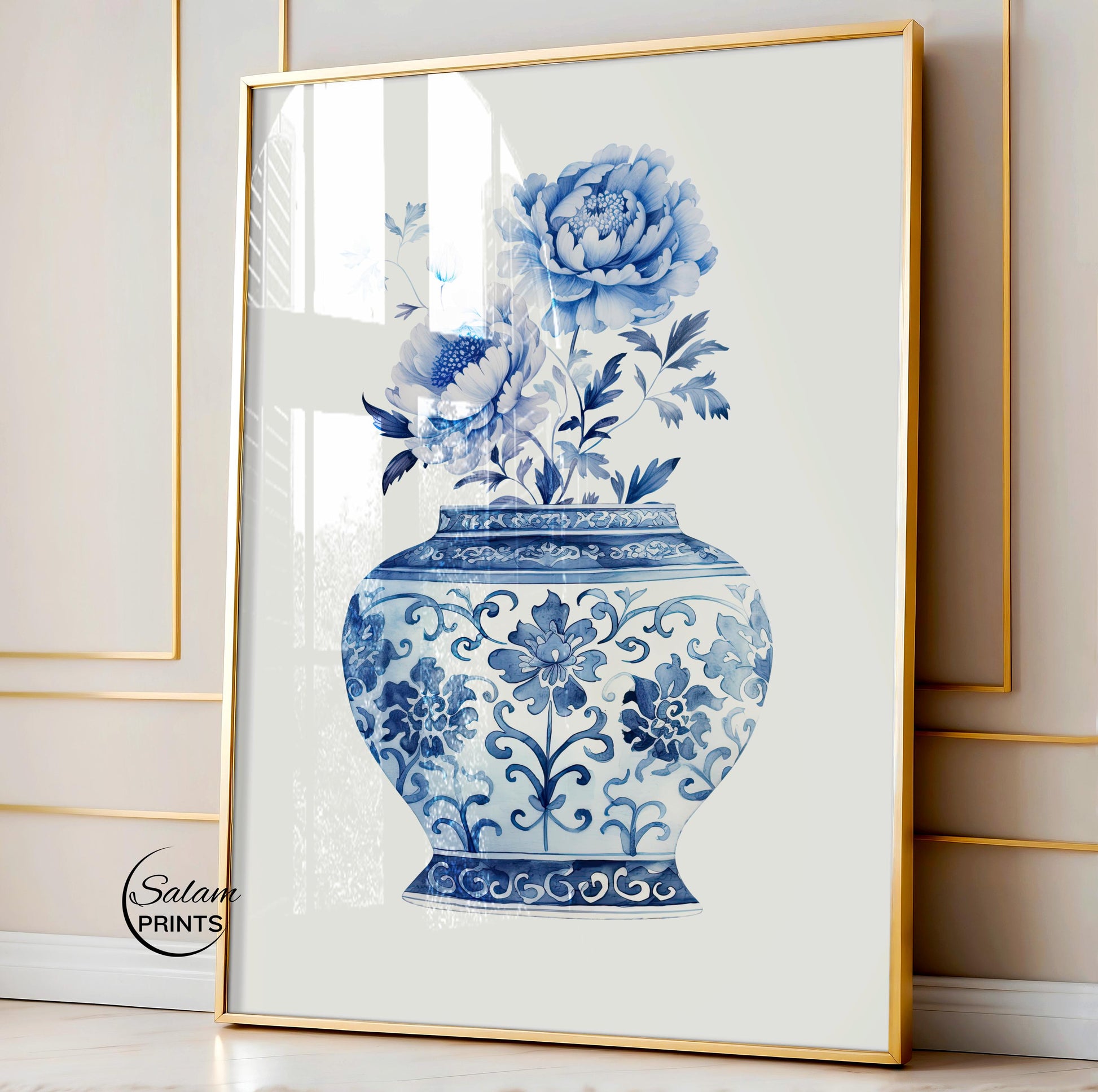 Three-pane wall art display in modern Islamic design