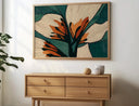 Abstract botanical wall art duo - two floral panels