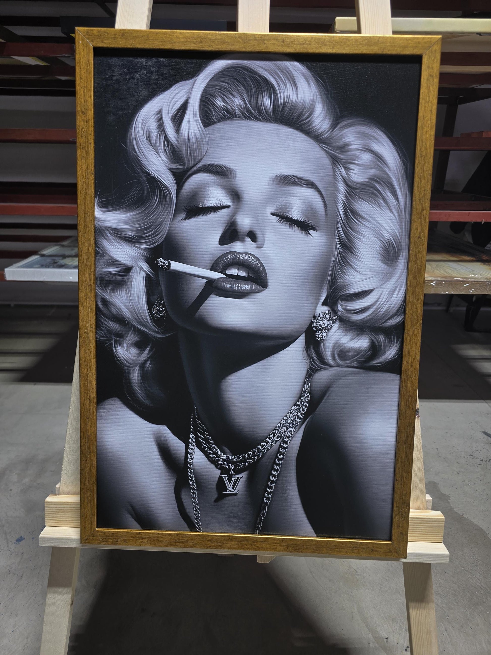 High-quality canvas texture and strong contrast in artwork