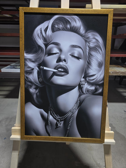 High-quality canvas texture and strong contrast in artwork