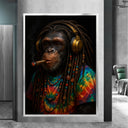 Cigar detail and bold graphic lines on the Pop Graffiti wall art canvas