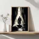 Monochrome Imam Mahdi-inspired wall art
