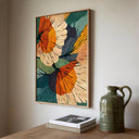 Muted-toned floral composition in contemporary wall decor