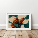 Modern floral wall art set displayed in a bedroom