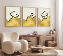 Close-up detail of gold foil accents on Islamic wall art print