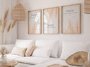 Minimal Islamic wall art set of 3 Quran verses on white background