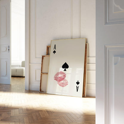 Femme Fatale inspired figure with playing cards wall decor
