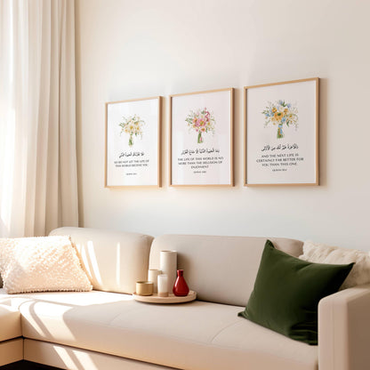 Close-up of Arabic script in Islamic wall decor