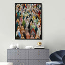 Decorative poster with bright colors and spiritual gathering theme