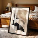Contemporary Islamic art print with beige and black palette