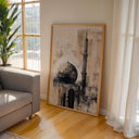 Ramadan-inspired Kaaba silhouette abstract wall art