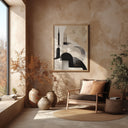 Abstract mosque art print arranged for a gallery wall