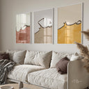 Living room wall with trio of Islamic calligraphy posters