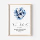Minimal Islamic decor with Quran quote in deep navy blue