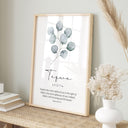 Modern Muslim home decor featuring Quran verse wall art in natural sage palette