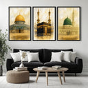 Framed canvas wall art for Islamic architecture decor