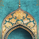 Elegant Islamic wall art with turquoise and gold detailing