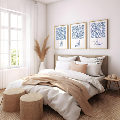 Three piece wall art prints for living room