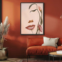 Soft pink floral design on canvas wall art for living room decor