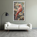 Tropical nature wall art featuring pink cockatoo on canvas