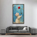 Side angle showing thickness of paint on kitten canvas