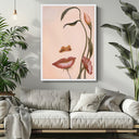 Elegant pink florals canvas wall art for bedroom decor