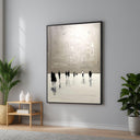 Minimalist black and white abstract people silhouettes on canvas
