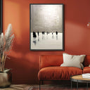 Gallery-wrapped canvas displaying modern black and white figures