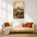 Abstract Islamic composition featuring Al-Aqsa domes and arches