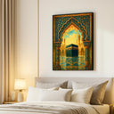 Living room decor with Islamic art wall print