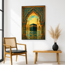 Unframed art print lying on white background for display