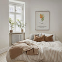 Gallery-style setup with multiple Islamic art prints including Bismillah