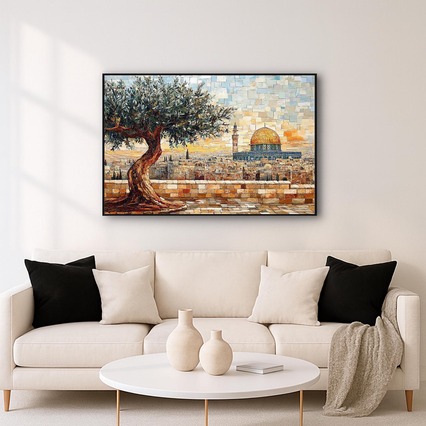 Abstract Islamic wall art featuring Masjid Al Aqsa silhouette