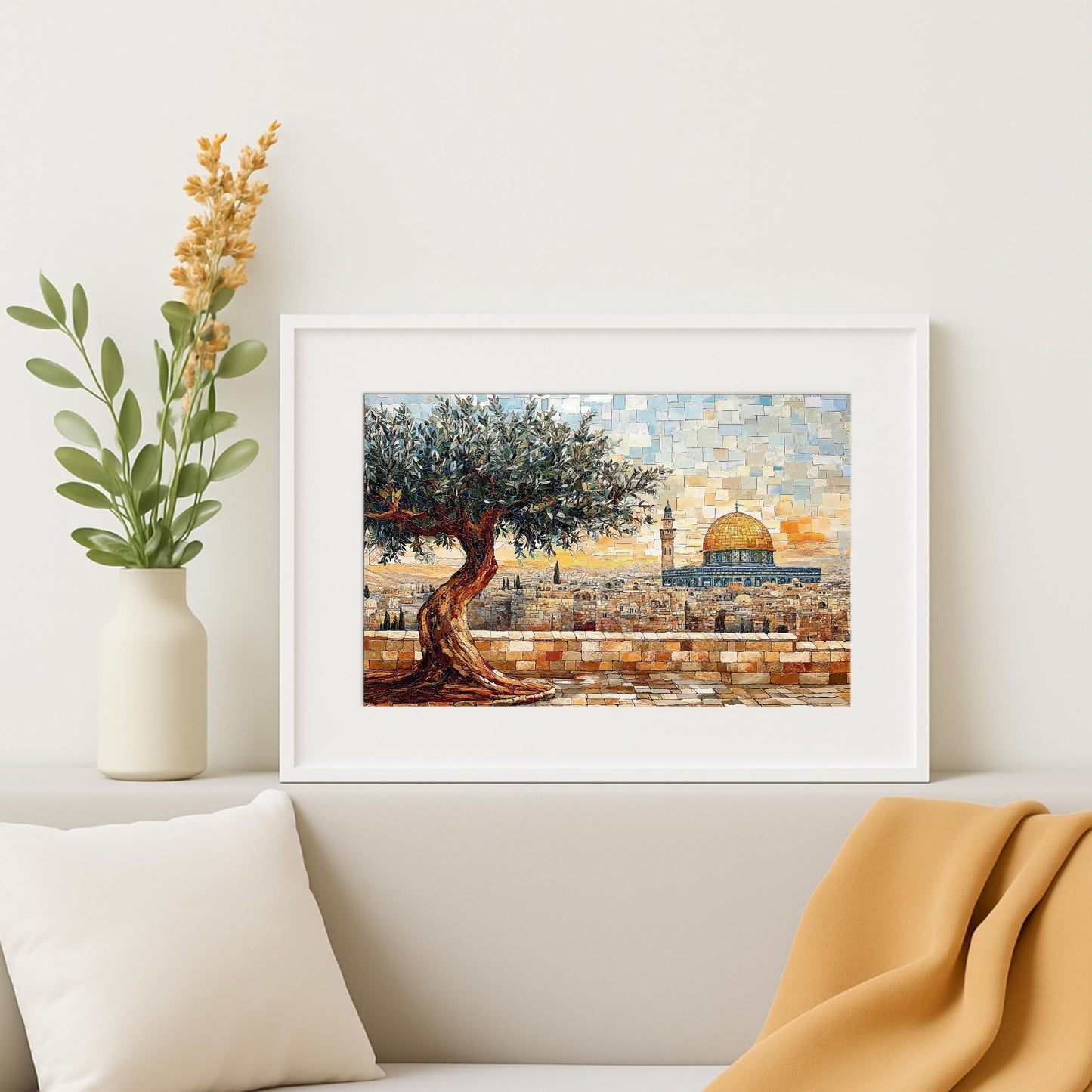 Religious art print with Masjid Al Aqsa theme