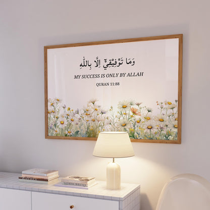 Floral motif and Arabic script on wall art