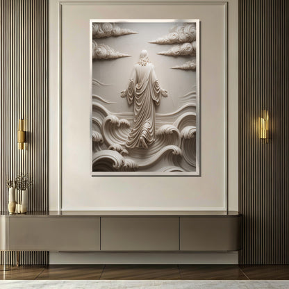 Beige-toned biblical scene wall decor for home