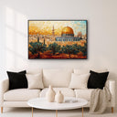 Abstract Islamic wall art featuring geometric mosaic pattern