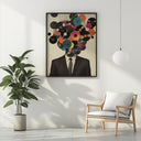 Retro DJ-inspired wall decor with vintage record imagery