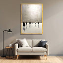 Close-up of monochrome silhouettes on textured canvas