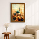 Side angle view of Al Masjid an Nabawi wall art on canvas