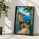 Framed textured wall art showcasing impasto technique