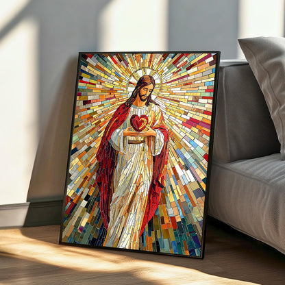 Elegant wall art Sacred Heart of Jesus on display