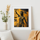 Contemporary office wall art with strong contrast and texture