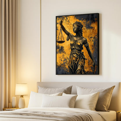 Motivational wall decor for workspace: Lady Justice print